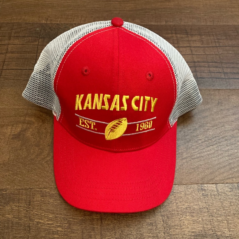 Kansas City Swifty Football Red & White Trucker Hat Mesh SnapBack EUC